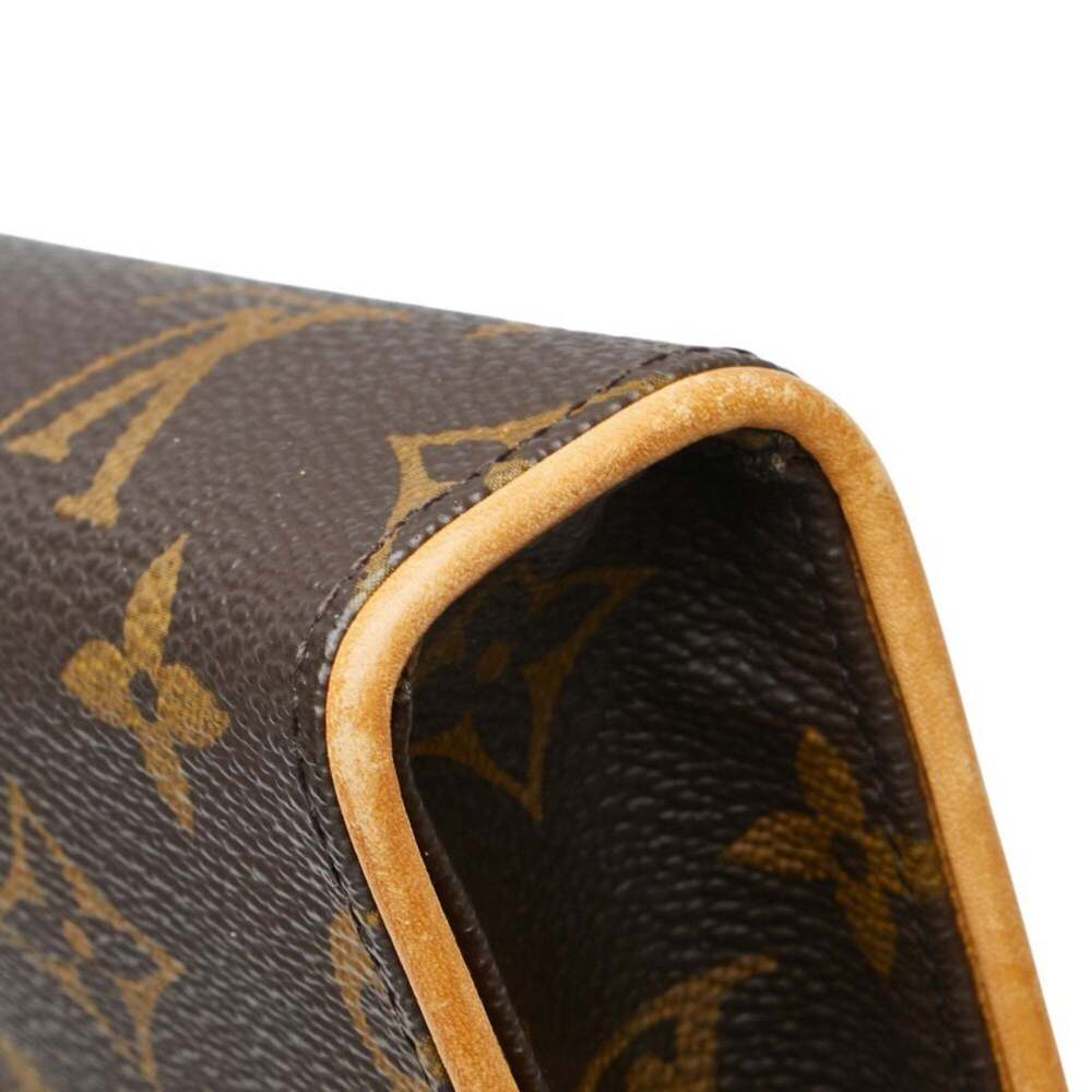 LOUIS VUITTON Authentic Brown Monogram Leather Pochette Hobo Bag - Picture 4 of 13